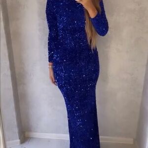 Blue sequin dress